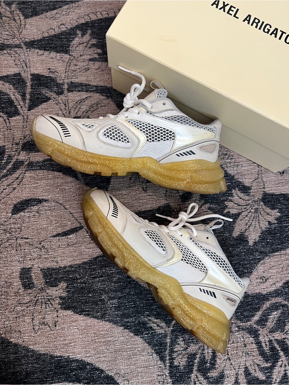 Axel Arigato White Sneakers with Gum-Color Sole